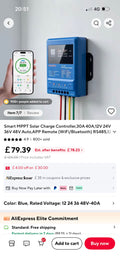 Smart MPPT advertised solar charge controller 30A 40A with mobile app