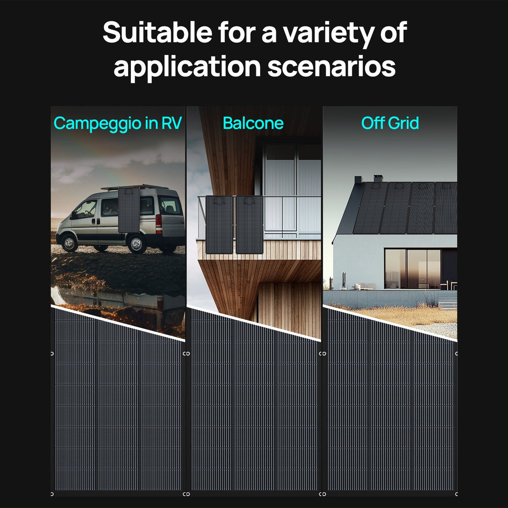 ECO-WORTHY 200W Flexible Solar Panel 25% Efficiency Balcony Motorhome Van | N-Type 18BB