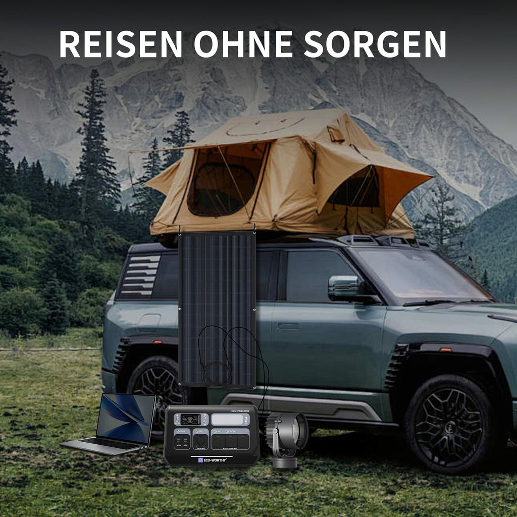 ECO-WORTHY 200W Flexible Solar Panel 25% Efficiency Balcony Motorhome Van | N-Type 18BB