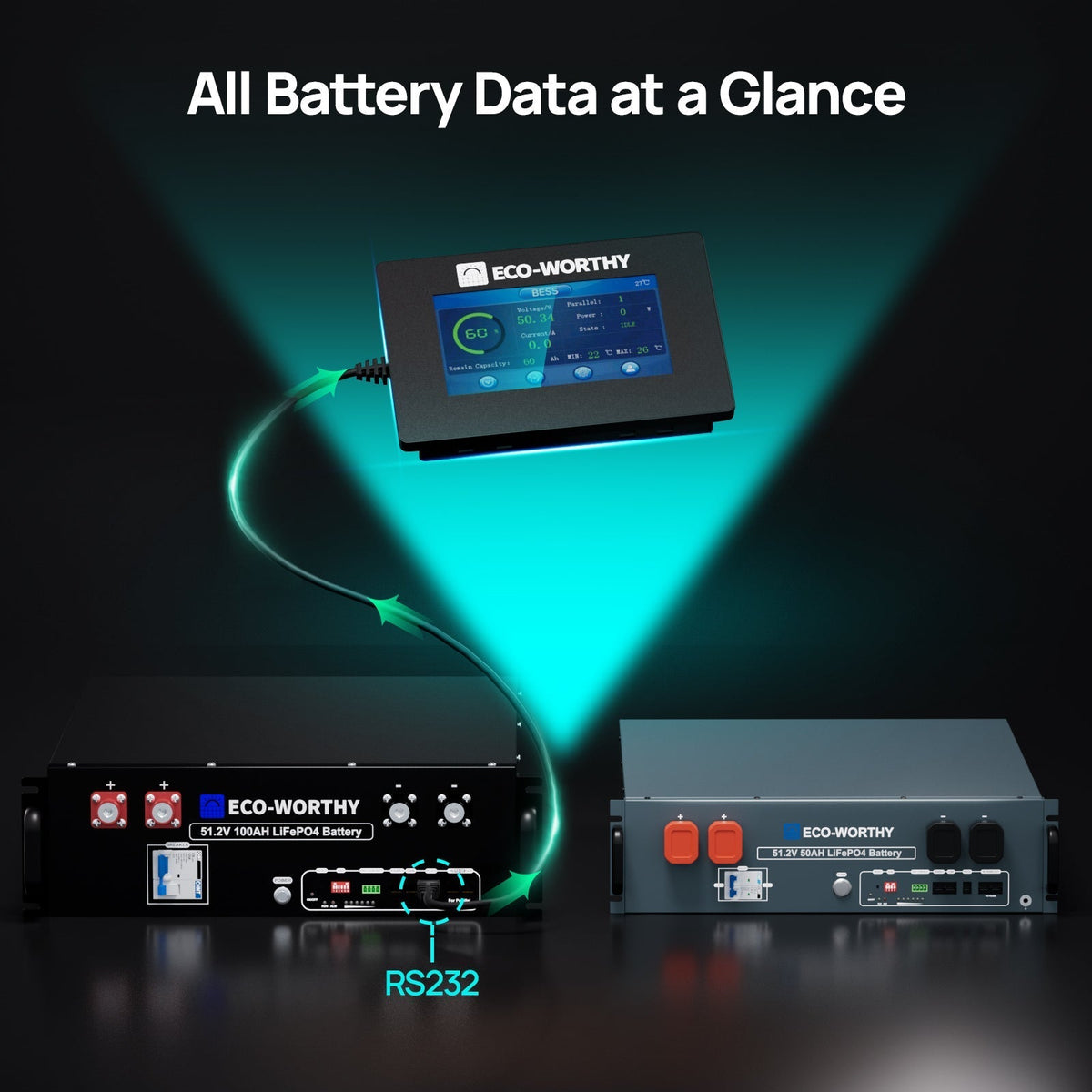 ECO-WORTHY ESM100 Battery Monitor for Cubix Series and Wall-Mounted Batteries