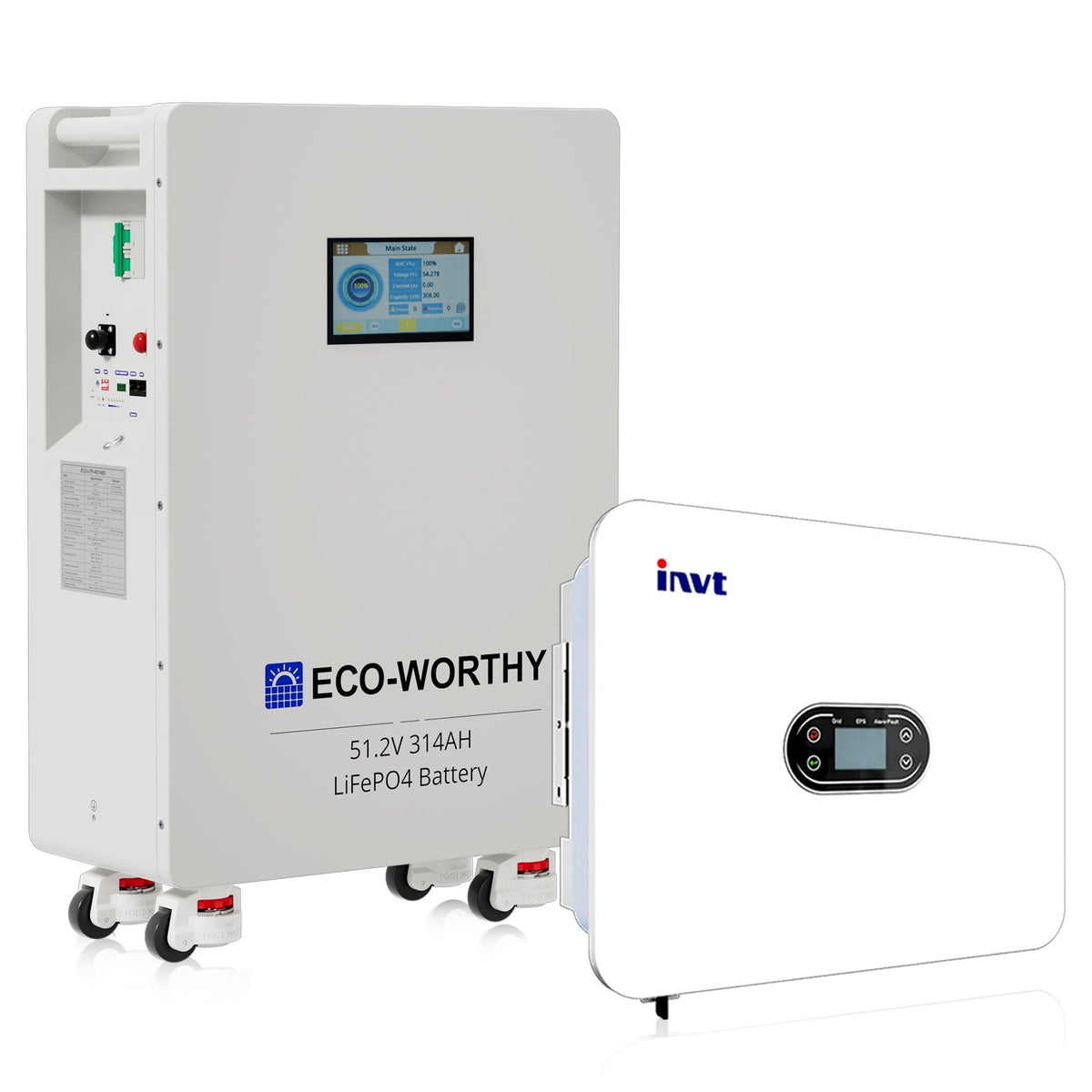 ECO-WORTHY 16kWh Hybrid Energy Storage System with 6kW Single Phase Hybrid Inverter