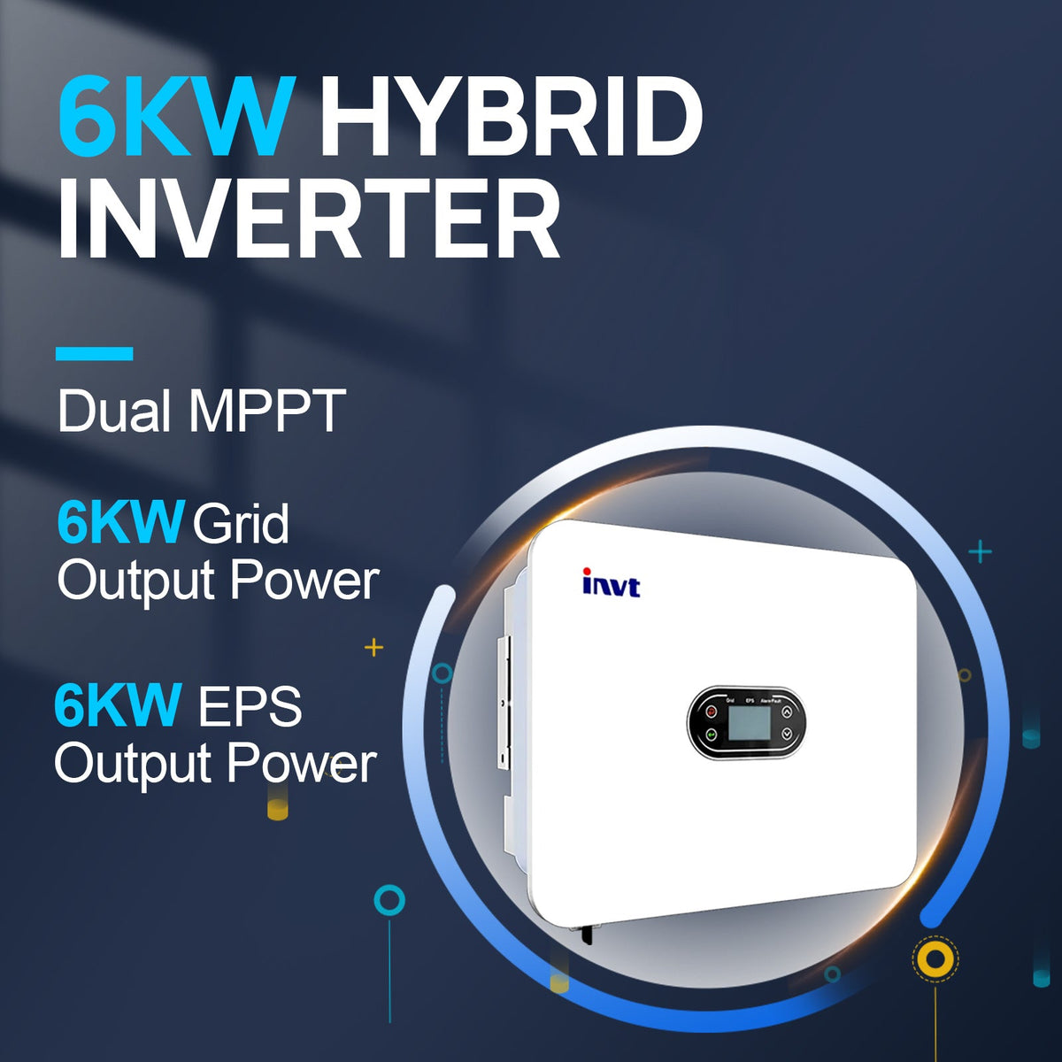 ECO-WORTHY 16kWh Hybrid Energy Storage System with 6kW Single Phase Hybrid Inverter