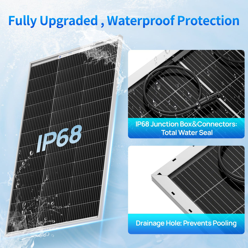 ECO-WORTHY 100W N-Type Bifacial Solar Panel with 25% High Conversion Efficiency