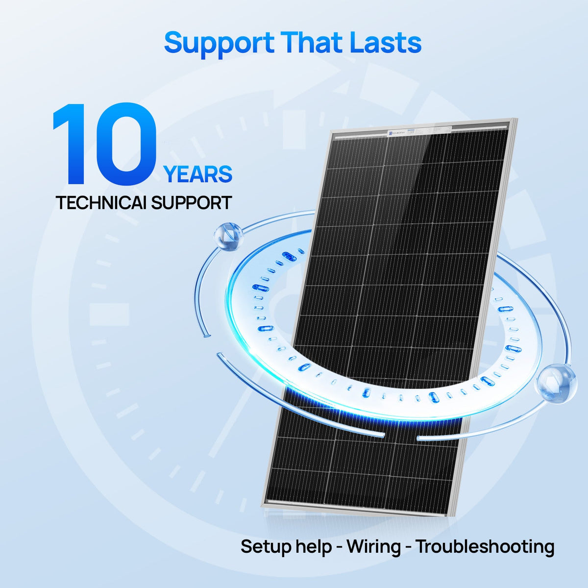 ECO-WORTHY 100W N-Type Bifacial Solar Panel with 25% High Conversion Efficiency