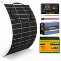 ECO-WORTHY 130W 260W 520W 12V (1/2/4xFlexible 130W) Off Grid SolarPanel Kits with Battery and Inverter