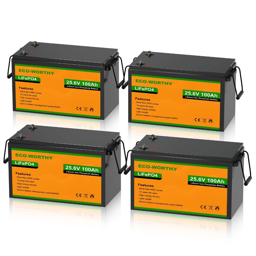 ECO-WORTHY 24V 100Ah LiFePO4 Lithium Battery Upgraded Bluetooth Version and Low-Temp Protection