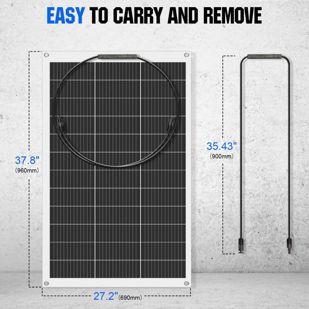 ECO-WORTHY 130W 260W 520W 12V(1/2/4xFlexible 130W) Off Grid SolarPanel Kits