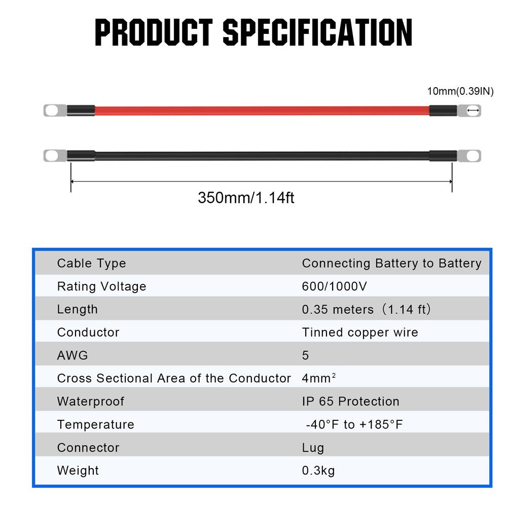 ECO-WORTHY Battery Interconnect Cable