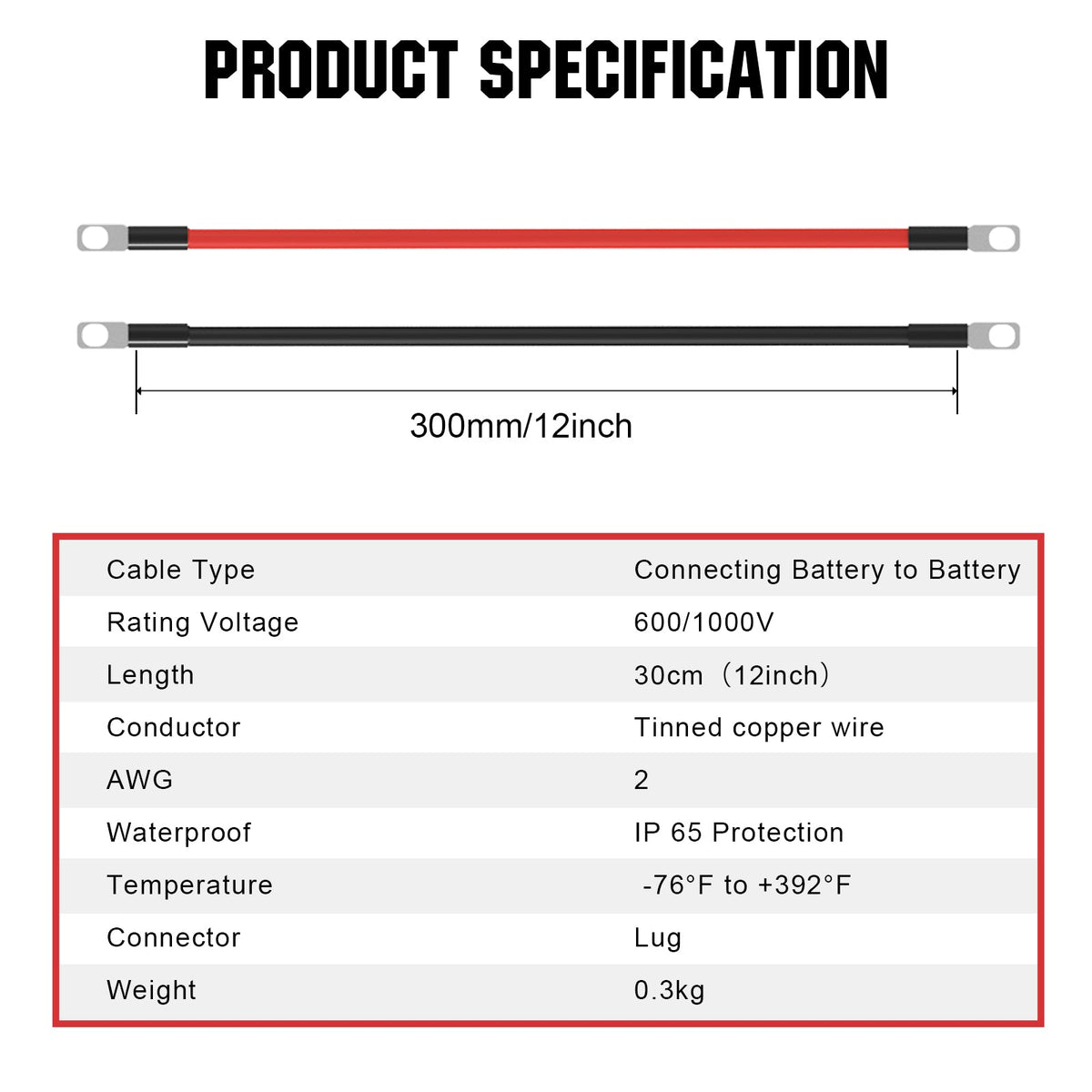 ECO-WORTHY Battery Interconnect Cable