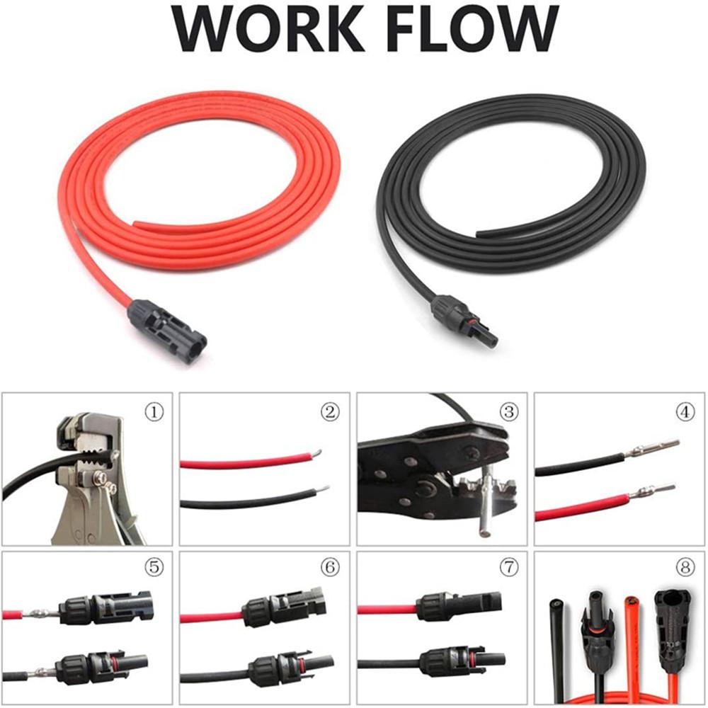 ECO-WORTHY 12AWG 16.4FT Solar Extension Cables Wires with Female and Male MC4 Connectors
