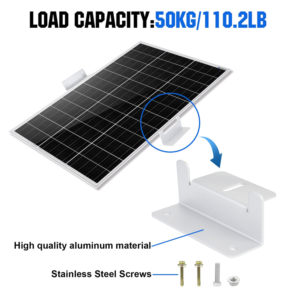 ECO-WORTHY Z Style Solar Panel Mounting Brackets with Nuts and Bolts