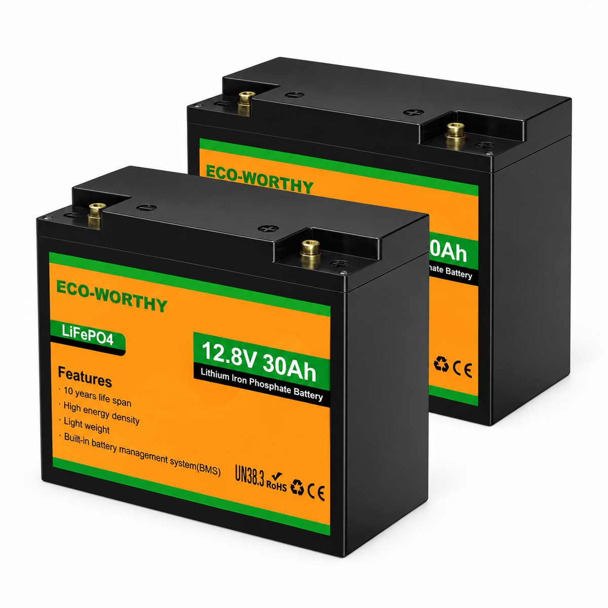 ECO-WORTHY 12V 30Ah LiFePO4 Lithium Battery