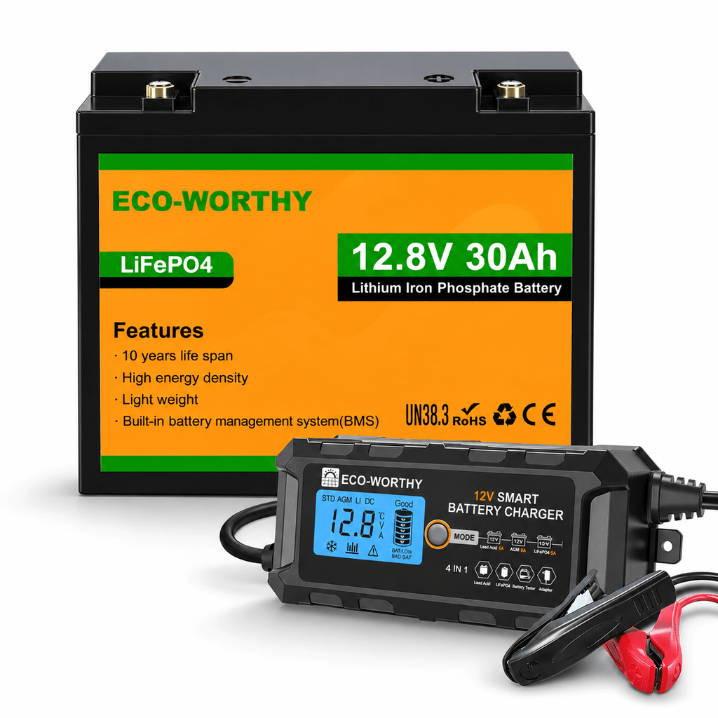 ECO-WORTHY 12V 30Ah LiFePO4 Lithium Battery