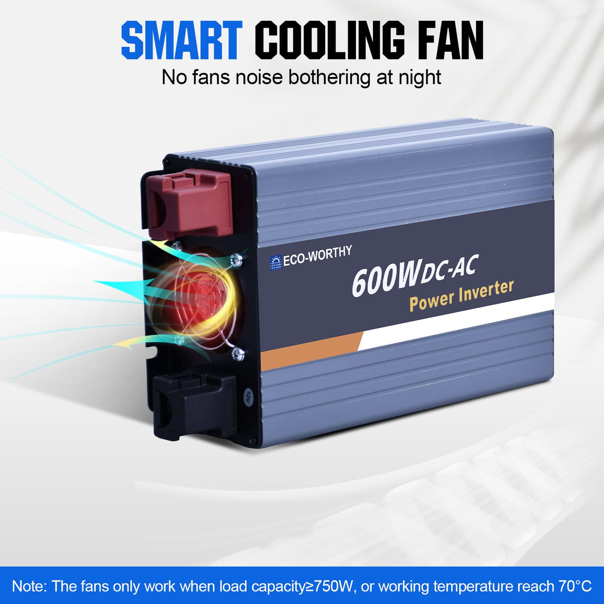 ECO-WORTHY 600W Off Grid Pure Sine Wave Inverter 12V to 230V