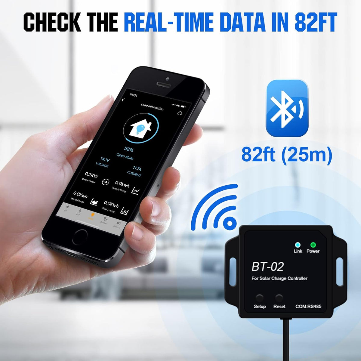 ECO-WORTHY 40A MPPT Solar Charge Controller 12V/24V DC Input with Bluetooth