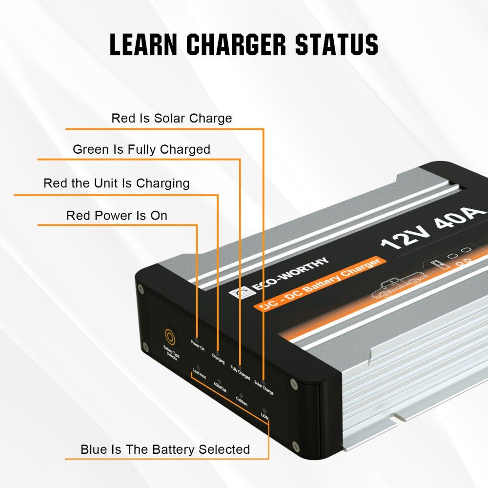 ECO-WORTHY 12V 20A & 40A DC to DC Charger On-Board MPPT Battery Charger