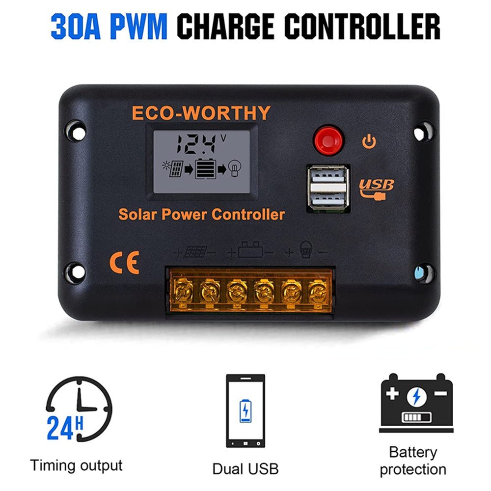 ECO-WORTHY 100W 200W 12V (1/2x Bifacial 100W) N-Type Solar Panel Kit with RV Mounting Brackets