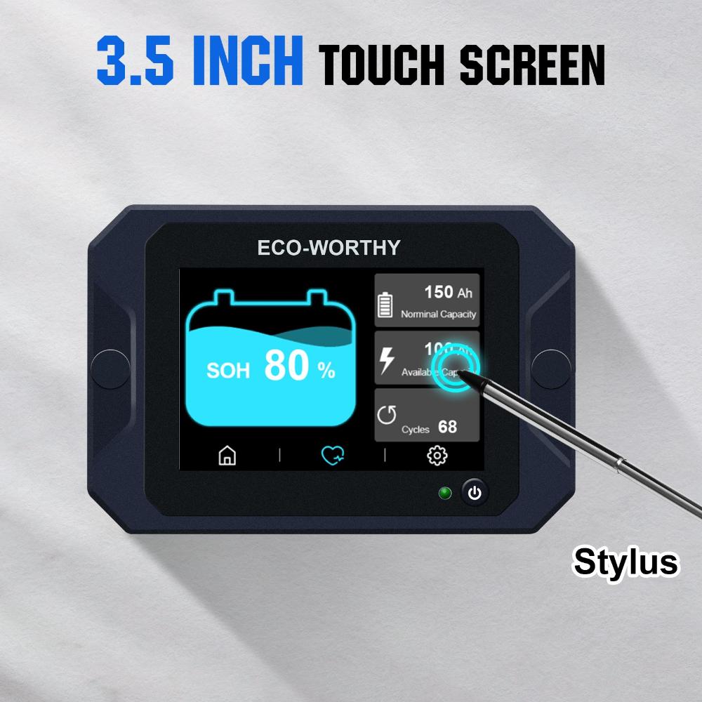ECO-WORTHY 300A Battery Monitor with Hall Sensor for AGM & Lifepo4 Lithium Battery