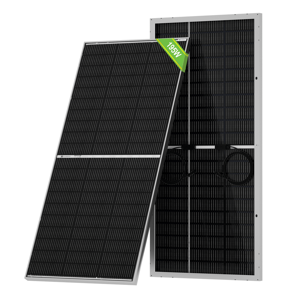 ECO-WORTHY 195W N-Type 18BB Bifacial Solar Panel with 25% High Conversion Efficiency