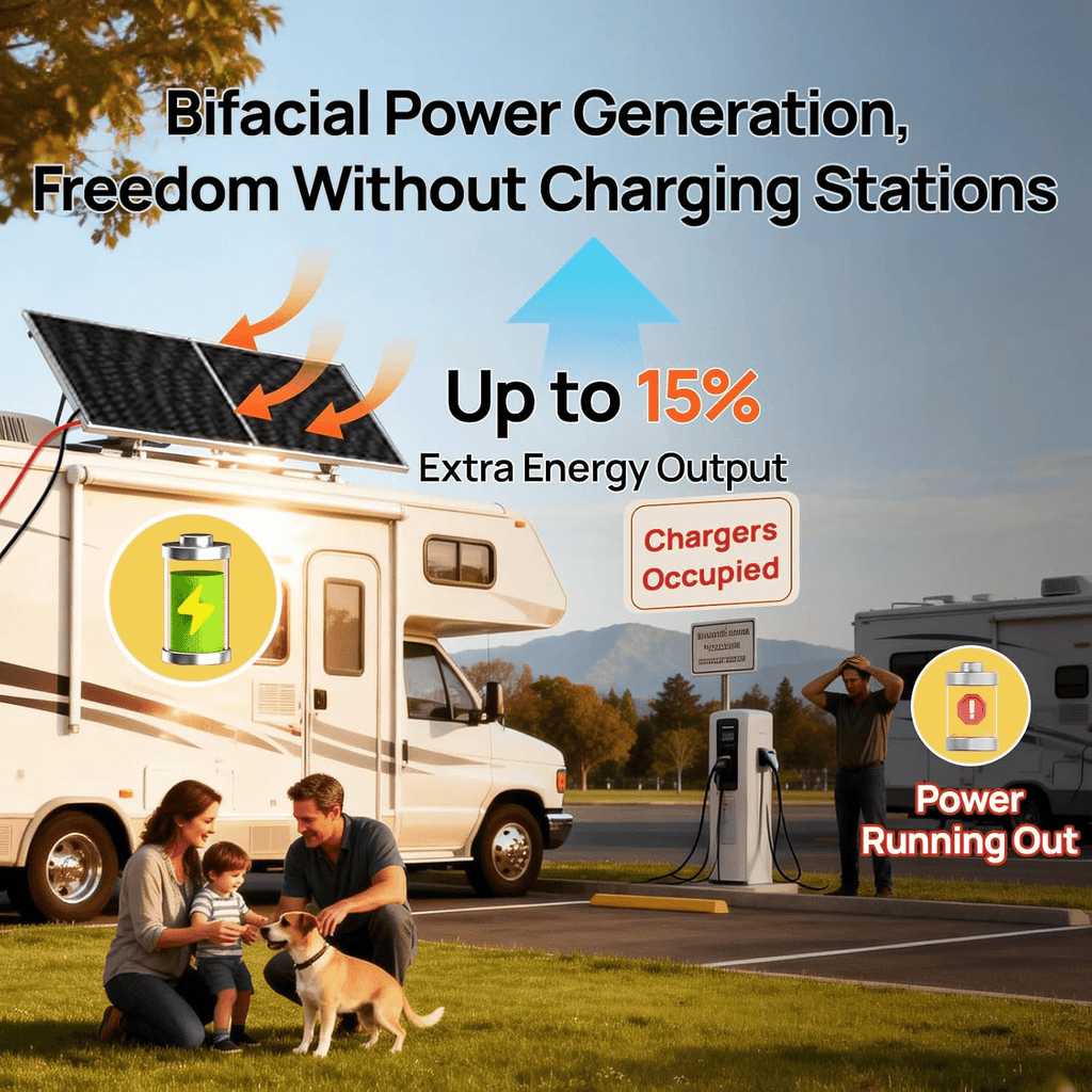 ECO-WORTHY 195W N-Type 18BB Bifacial Solar Panel with 25% High Conversion Efficiency