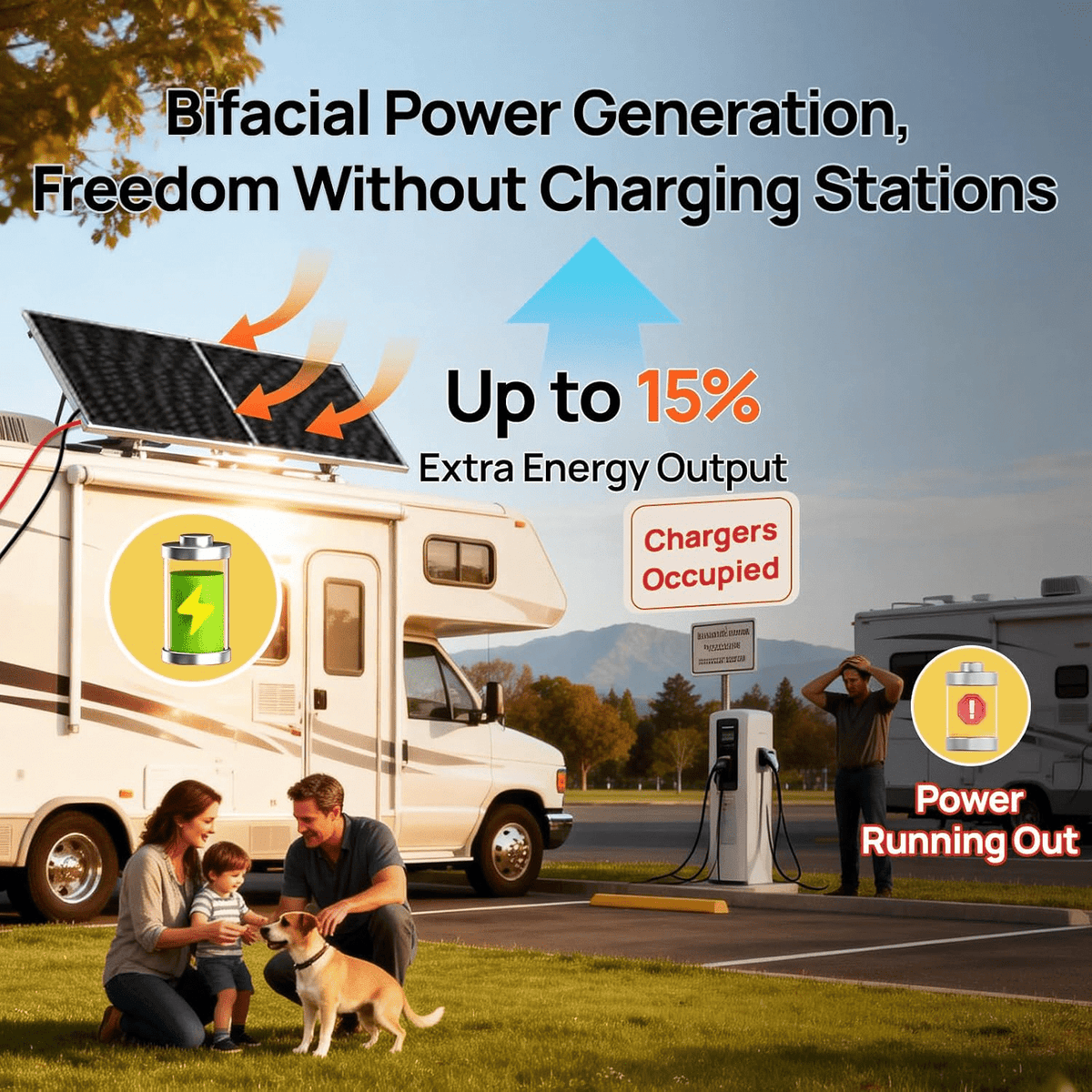 ECO-WORTHY 195W N-Type 18BB Bifacial Solar Panel with 25% High Conversion Efficiency