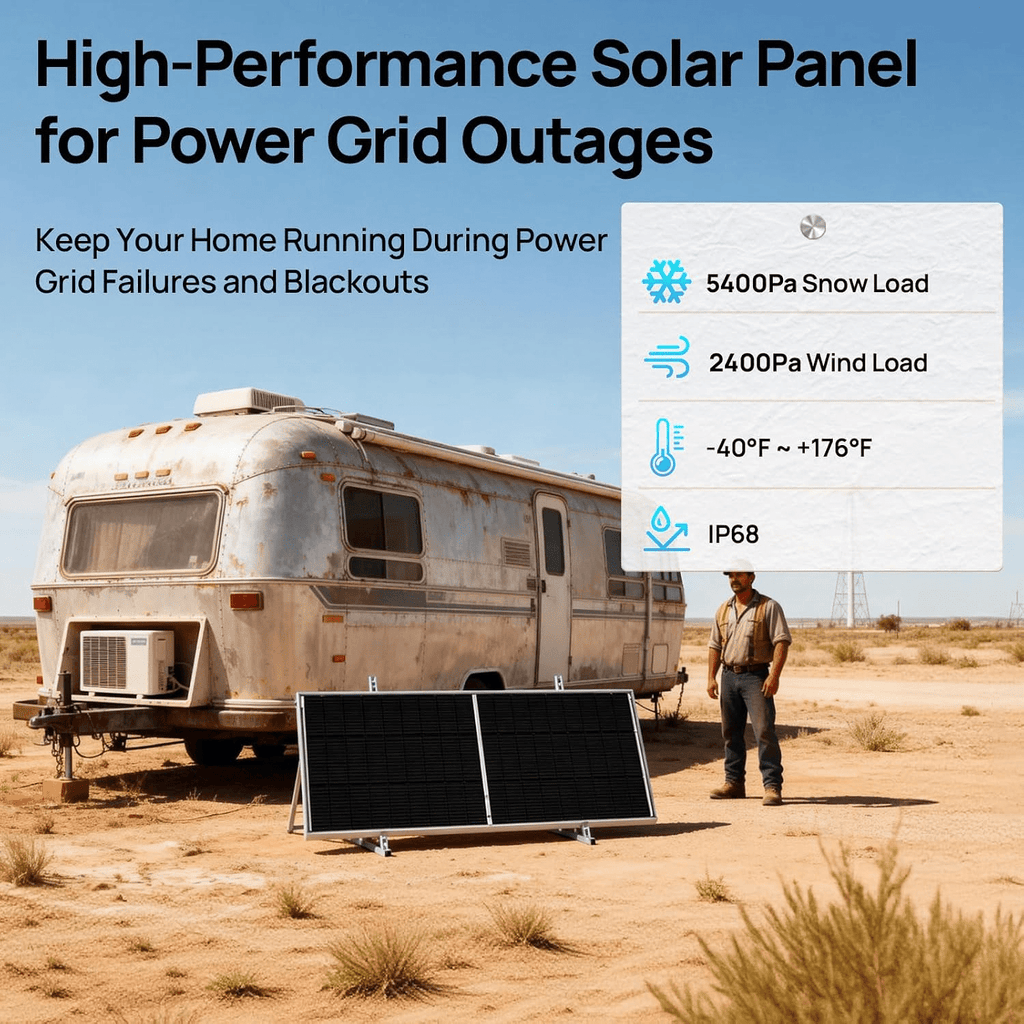 ECO-WORTHY 195W N-Type 18BB Bifacial Solar Panel with 25% High Conversion Efficiency