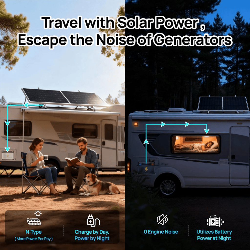 ECO-WORTHY 195W N-Type 18BB Bifacial Solar Panel with 25% High Conversion Efficiency