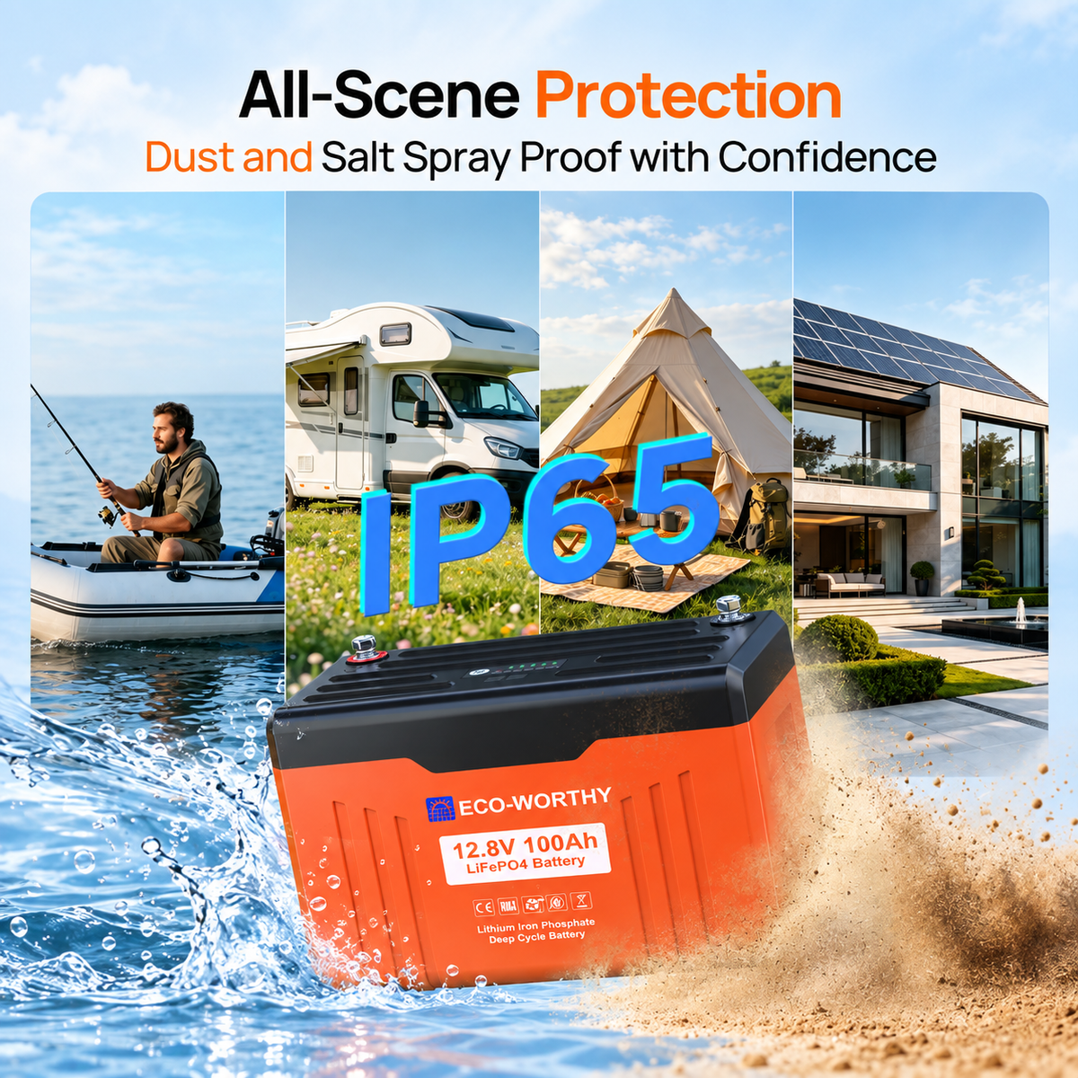 ECO-WORTHY EnergyTrek 12V 100Ah LiFePO4 Lithium Battery with Bluetooth and Low-Temp Protection