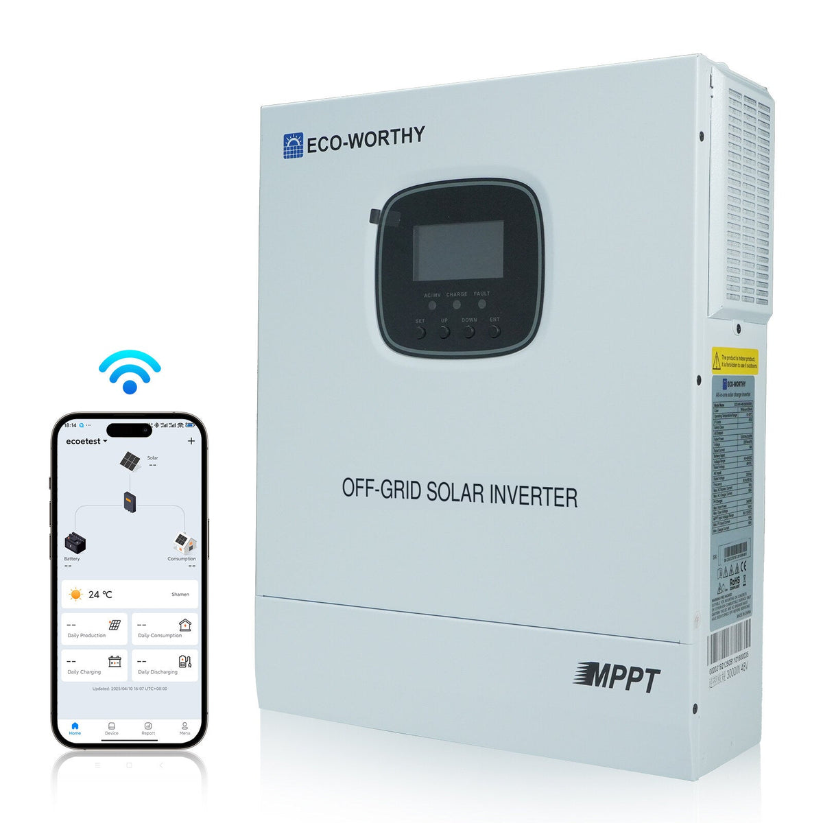 ECO-WORTHY 3000W Inverter Charger with MPPT for Off-Grid Solar