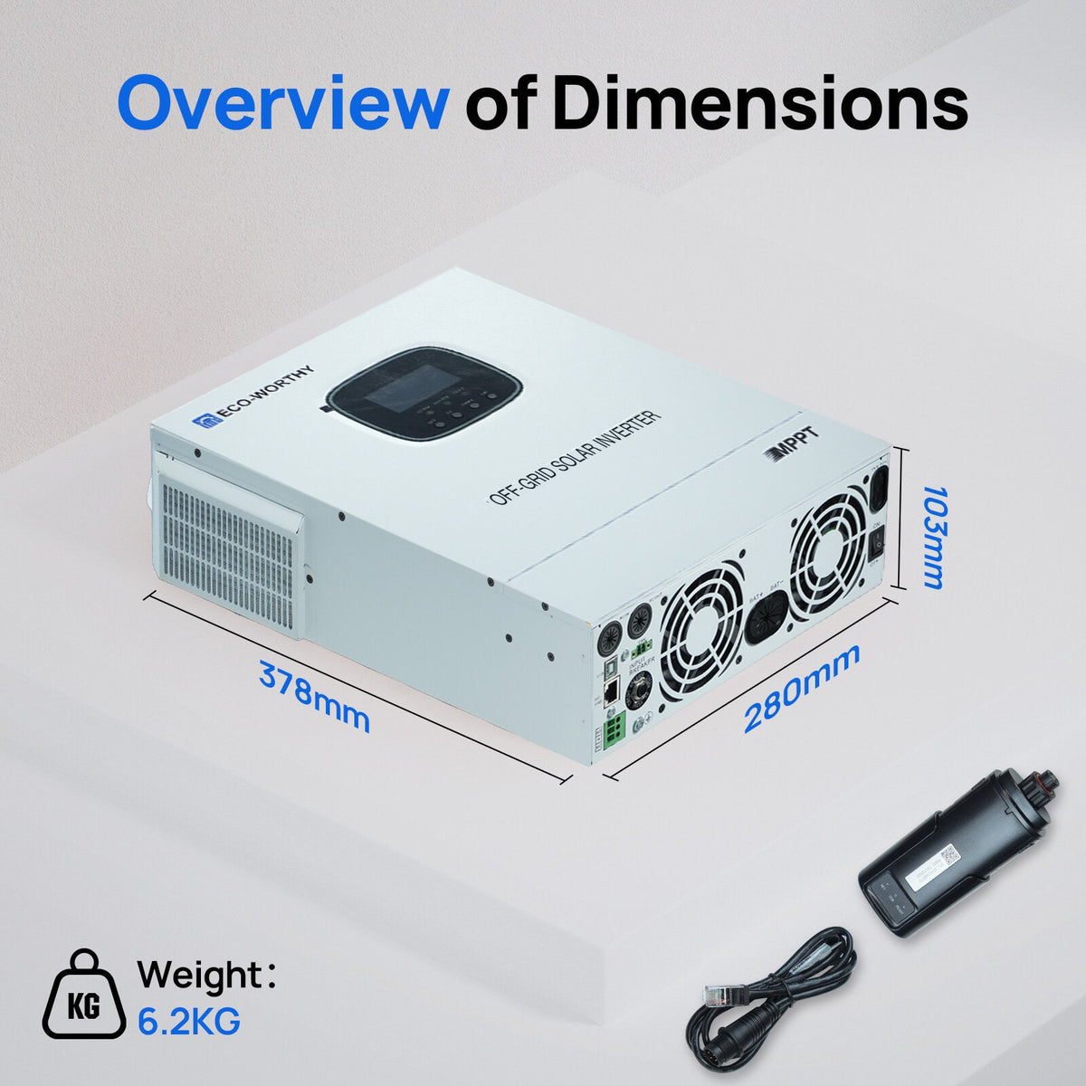 ECO-WORTHY 3000W Inverter Charger with MPPT for Off-Grid Solar