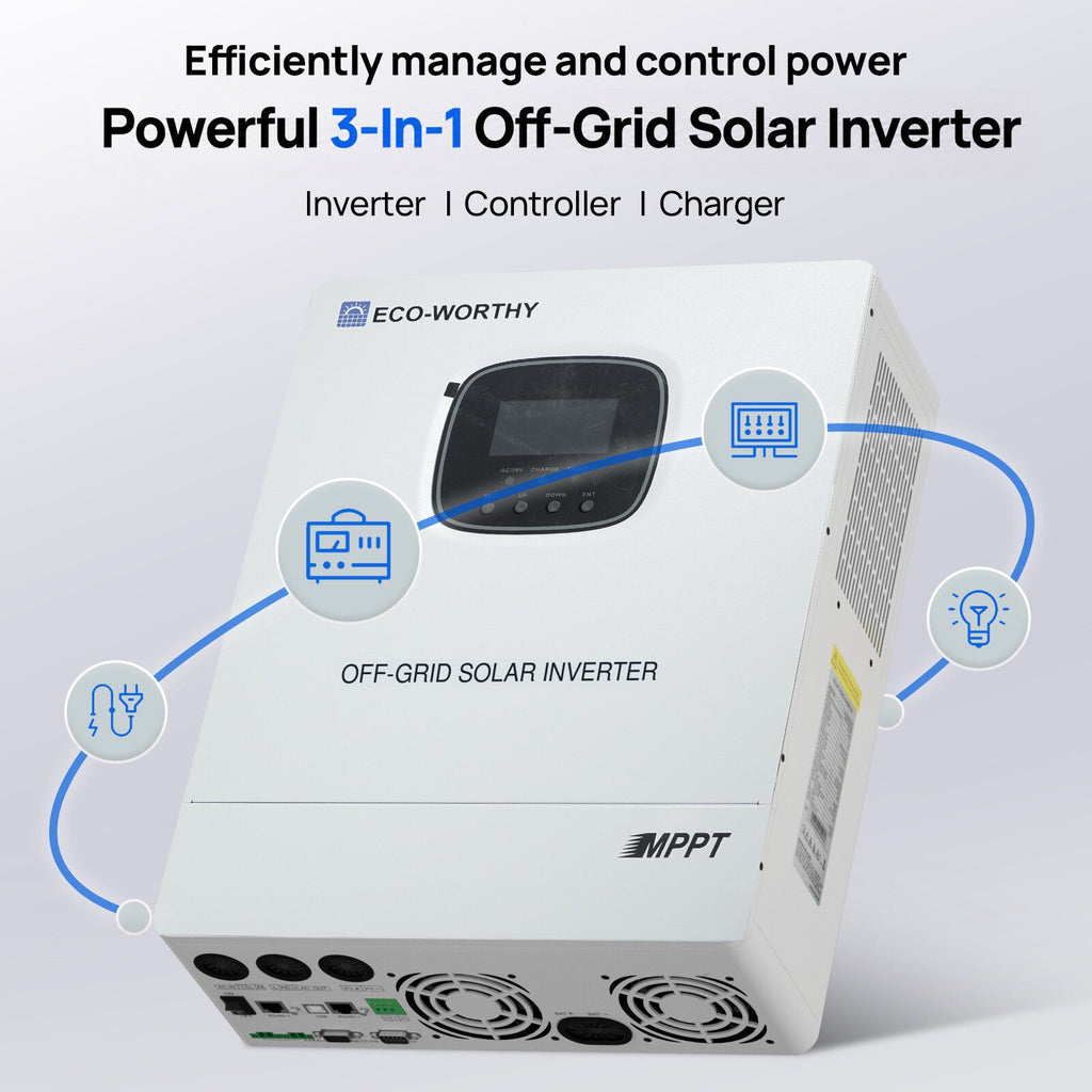 ECO-WORTHY 1560W 48V (8x Bifacial 195W) Complete Off Grid Solar Panel Kit