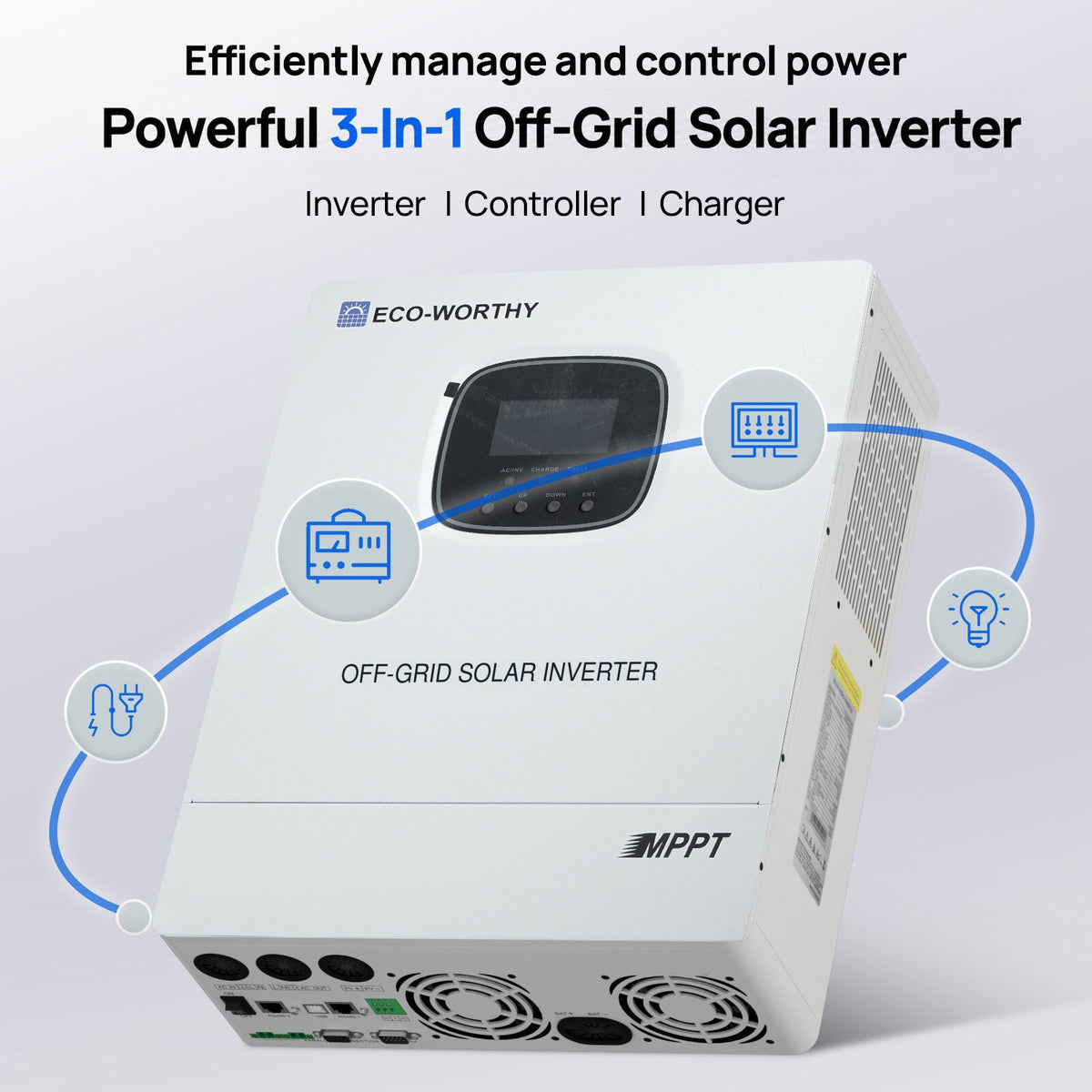 ECO-WORTHY 1560W 48V (8x Bifacial 195W) Complete Off Grid Solar Panel Kit