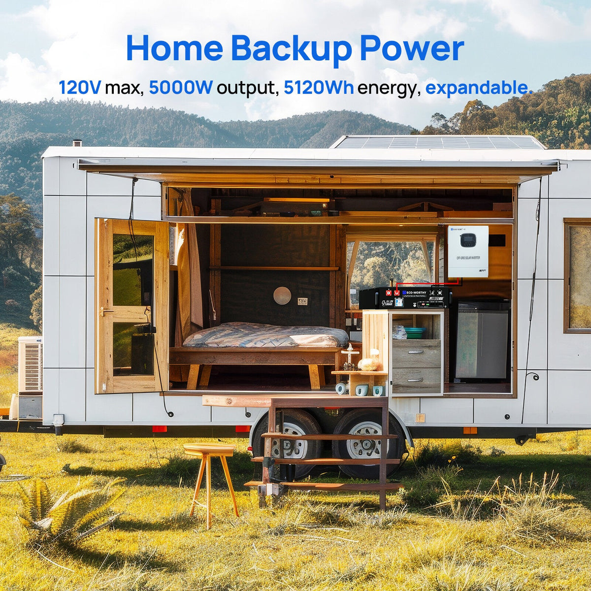 ECO-WORTHY 3KWh Solar Power Bundle with 48v 100AH Server Rack Battery & 3000W 48V Solar Inverter