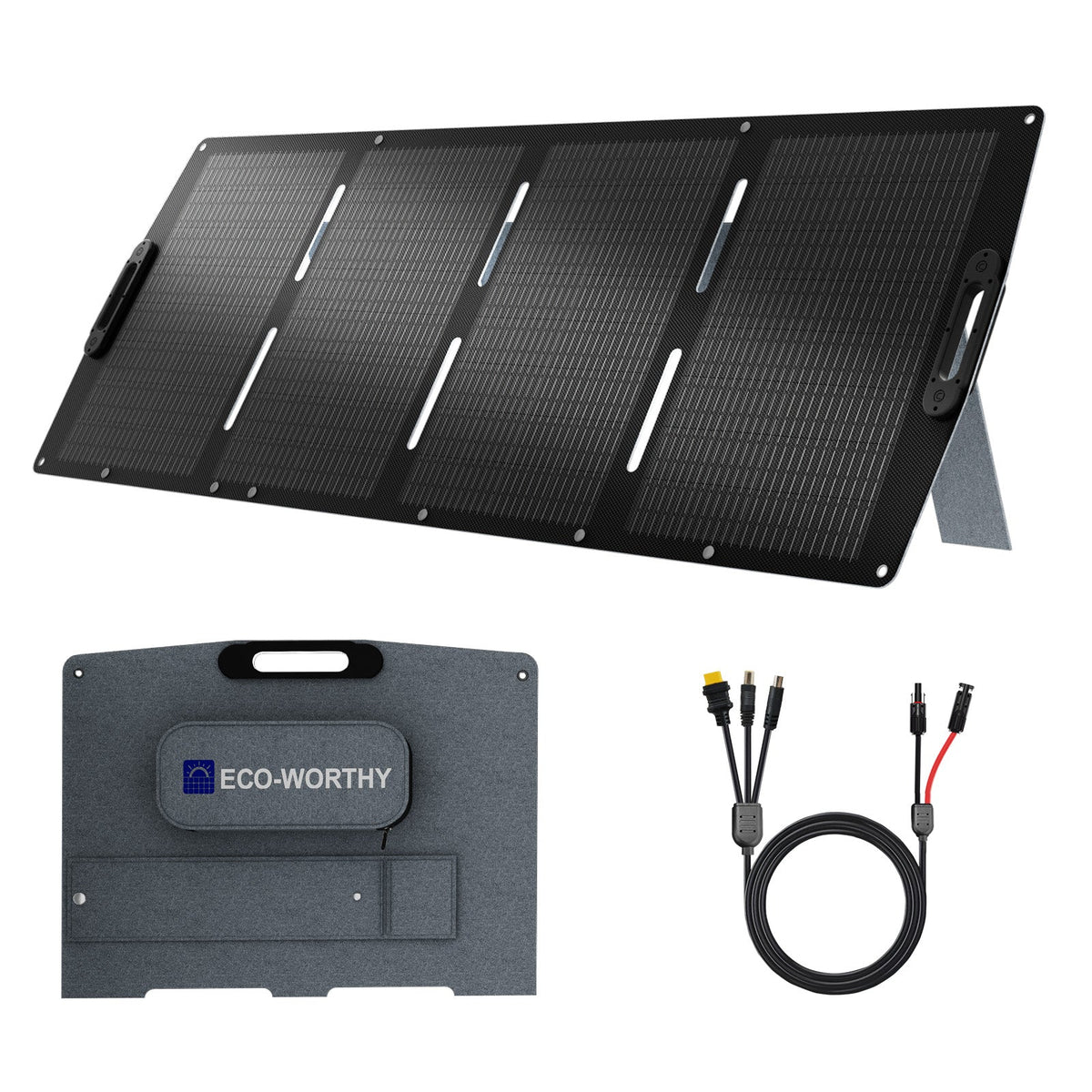 ECO-WORTHY 200W Foldable Solar Panel Suitcase for Outdoor Camping RV