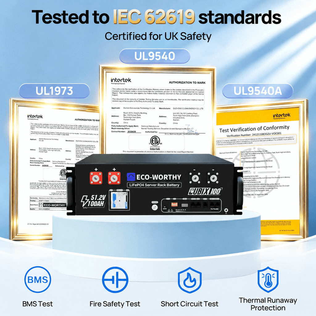 ECO-WORTHY Cubix100 48V 100Ah LiFePO4 Lithium Battery | Server Rack Battery with Bluetooth & Wifi, 5.12kWh