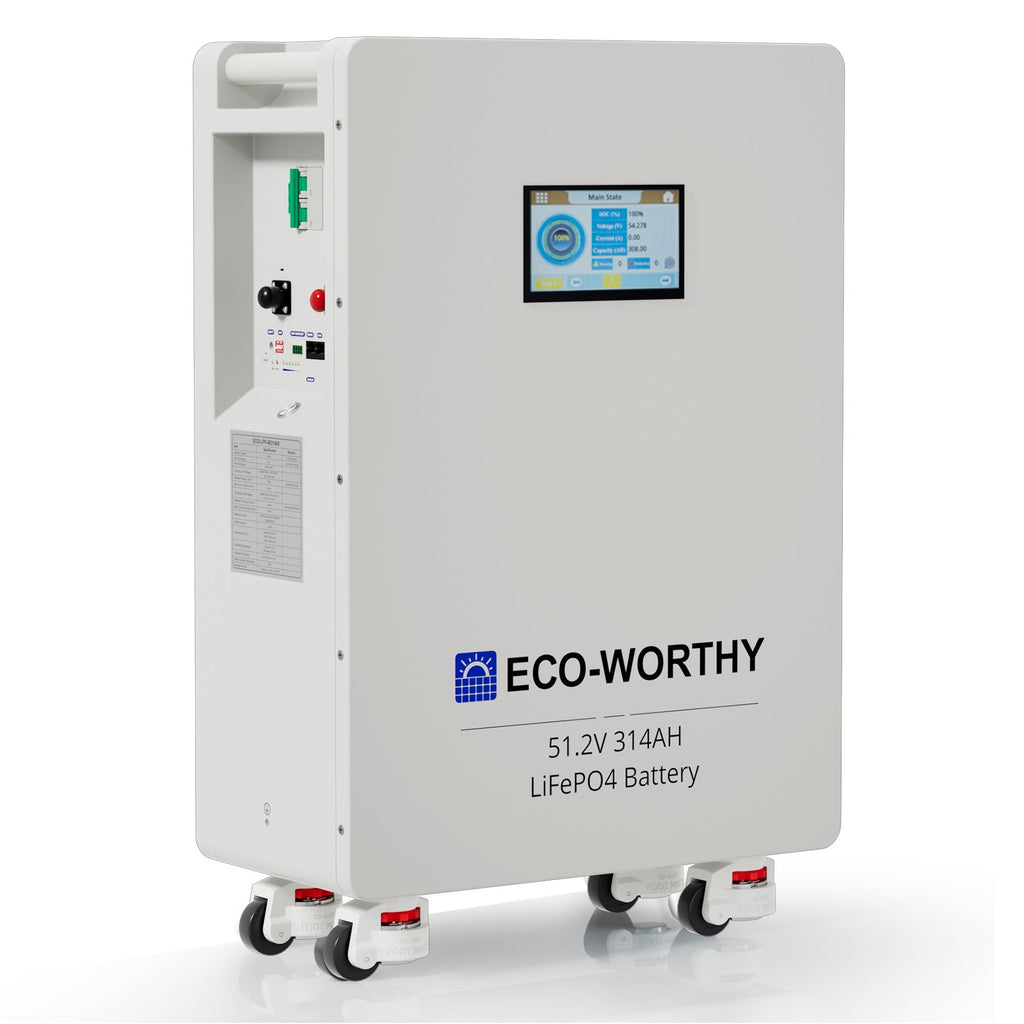 ECO-WORTHY 48V 314Ah Lifepo4 Lithium Battery with Bluetooth & WiFi and 16kWh for Home Solar & Backup
