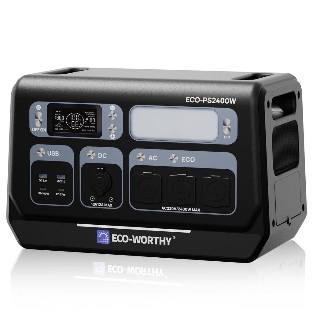 ECO-WORTHY 2400W Portable Power Station with 2048Wh Lithium Battery